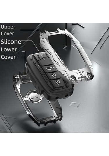 Honmex Toyota Anahtar Koruması Metal Ağır Duty - Siyah Vakum B Tipi 3 Tuşlu, Çember Kanca Ve Tekli Paket İçerir