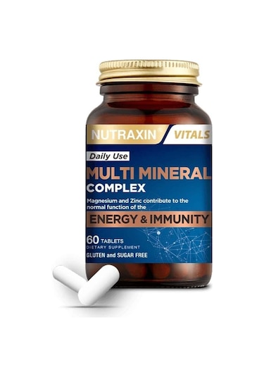 Nutraxin Multimineral Complex 60 Tablet Magnezyum, Kalsiyum, Çinko, Demir, İyot, Krom