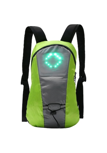 Ebitda Kablosuz Led Sinyal Lambası, Şarj Edilebilir Bisiklet Sırt Çantası - Uzaktan Kumandalı, Yansıtıcı Sarı Sarı