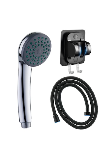 Caprice Duş Başlığı , Siyah Yapışkanlı Duş Mafsalı Ve Hortum Seti Siyah