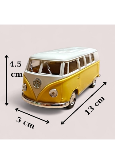 Nostaljik Metal Çek Bırak Sarı Wv Minibüs Araba Kapılar Açılır Diğer