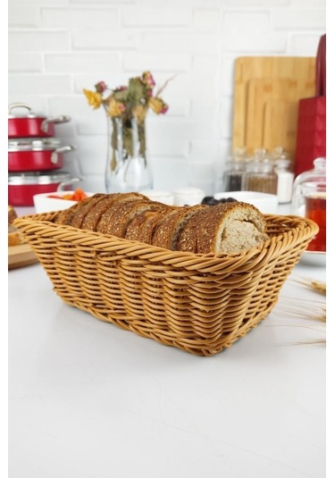 Digithome Rattan Ekmek Sepeti Dikdörtgen Ekmeklik 22 Cm Kahverengi - Yk1449 Kahverengi