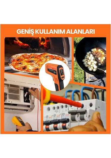 ThermoPro TP450 -50C/+550C Antişok Dual Lazer Endüstriyel Kızılötesi Temassız Termometre