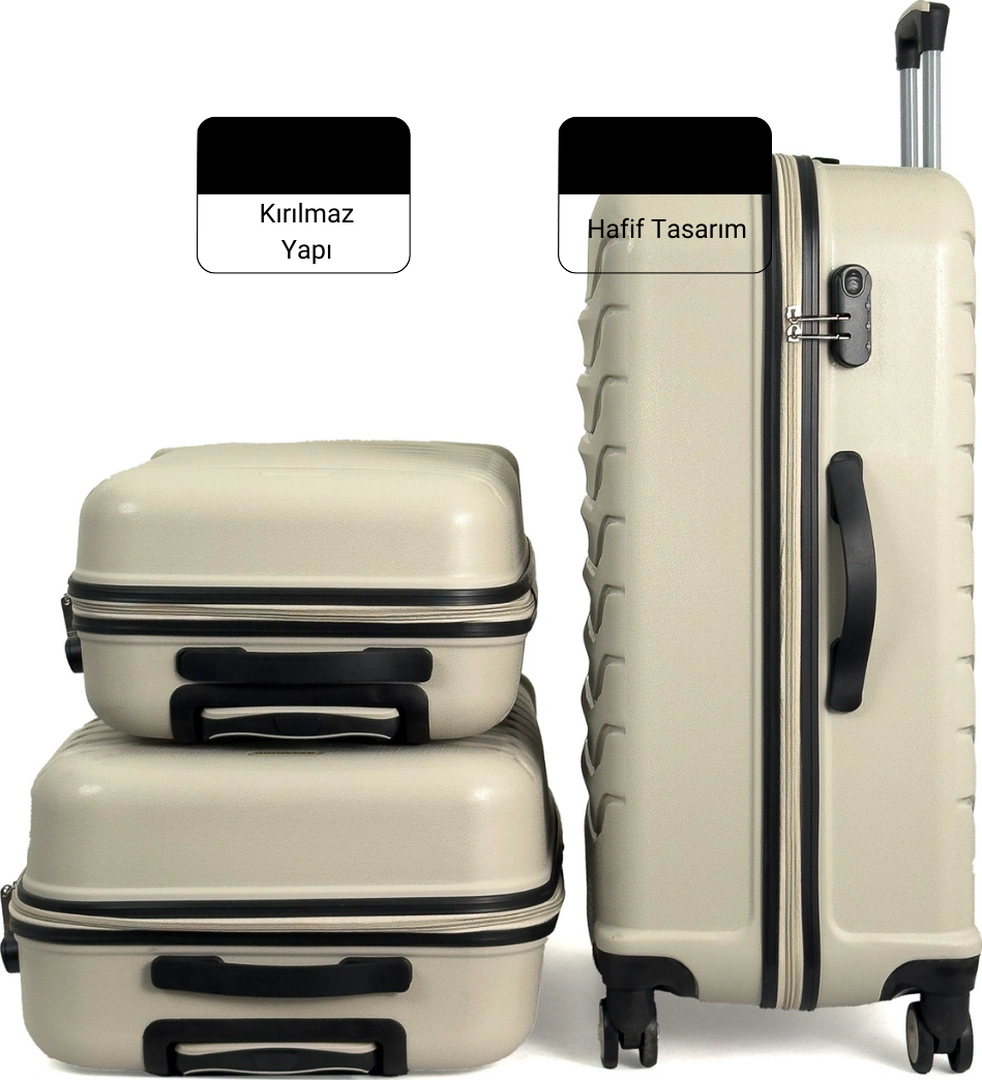 Lora Pp Polipropilen Kırılmaz Valiz, Büyük Boy Petrol Yeşili