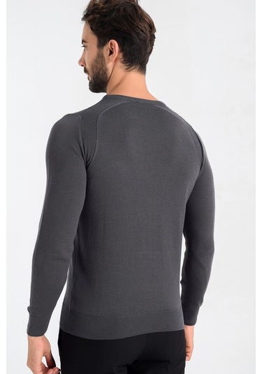 Heyss Bisiklet Yaka Sırt Ve Omuz Detaylı Erkek Triko Kazak