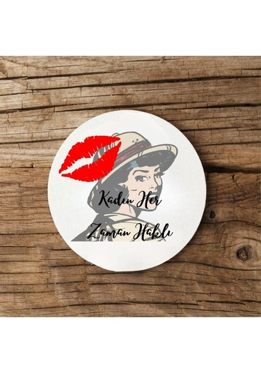 Kadın Her Zaman Haklı Tasarımlı Kupa Ve Mdf Bardak Altlığı Hediye Seti Mizahi Ve Şık Tasarım