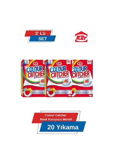 K2r Colour Catcher Renk Koruyucu 3x20'li 60 Mendil