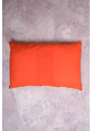 Peraluna Foam Pıllow Şifon Şerit Triko Yastık Kılıfı 60x40 Cm Turuncu - Turuncu