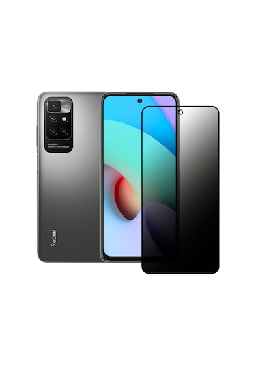 Xiaomi Redmi 10 Hayalet Privacy Gizli Cam Ekran Koruyucu Siyah