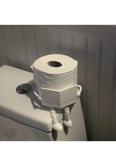 Willowhaven Beyaz Eklemli Pratik Ve Sanatsal Tuvalet Kağıdı Tutucu Ev Ofis İçin Beyaz