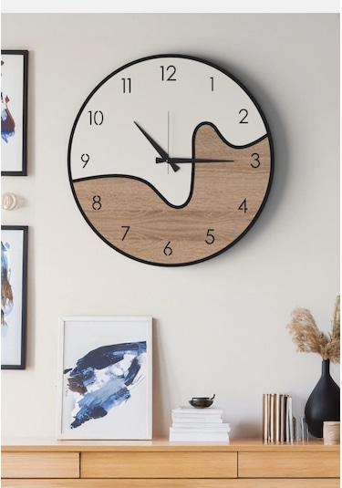 Modern Ahşap Duvar Saati Sağlam Çok Şık Ve Birarada..no:47 Çok Rekli