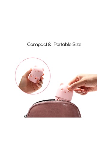 Mufunye Seyahat Taşınabilir Silikon Kedi Yavrusu Şekli Çabuk Kuruyan Puf Koruyucu Kapak Makyaj Yumurta Güzellik Araçları Kapsül Saklama Kutusu Mor