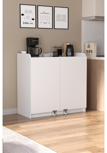 Bofigo Gökçe Çok Amaçlı Erzak Kiler Mutfak Dolabı Beyaz