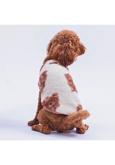 Poodle Paw Peluş Sweat Poodle Desenli Kedi Köpek Sweati Kedi Köpek Kıyafeti Köpek Peluş Kolsuz Sweat Sıcak Tutan Süveter