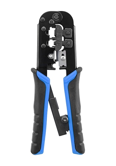 Neevoyu Multifonksiyon Tel Presi - 8p/6p Ağ Ve Telefon Kablosu Kristal Uç Presleme, Soyma Ve Kesme Aleti 7sq-568 Siyah+mavi