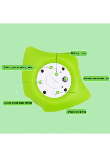 Sones Mty-818 Karikatür Şeytan Balığı Çocuk Elektronik Su Termometresi Yeşil