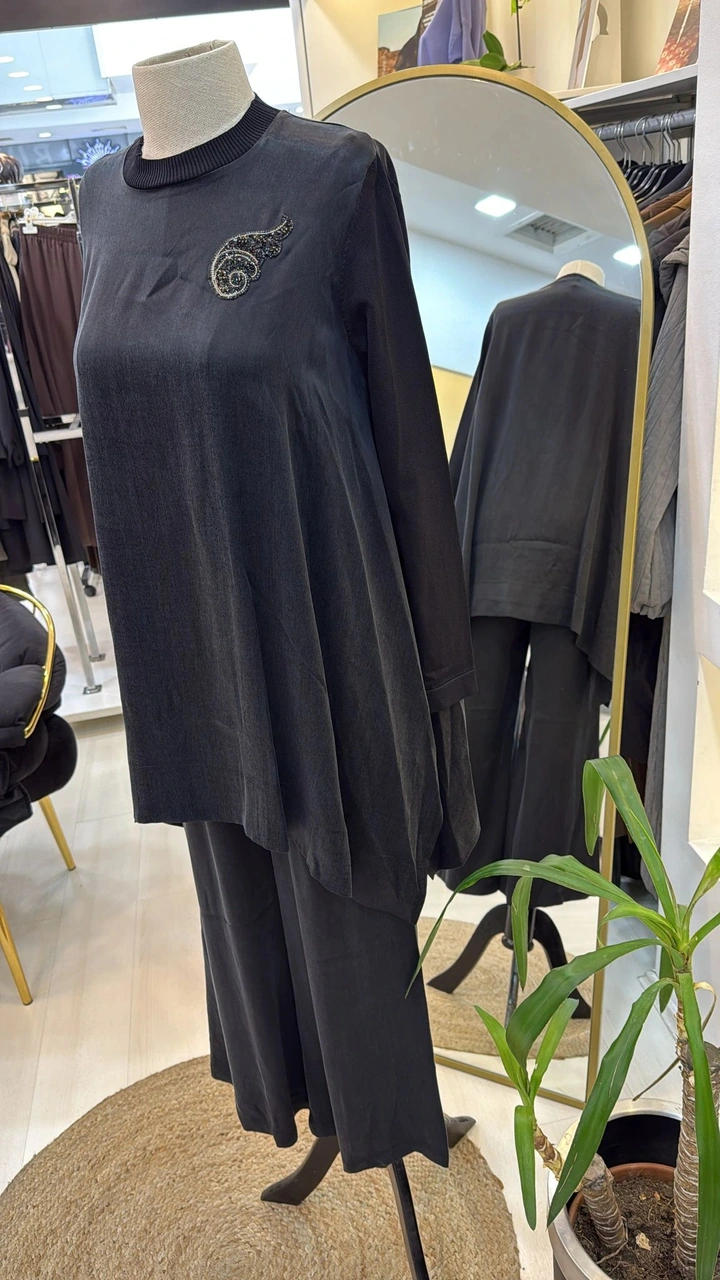 Nuss 1033 Cupra İpek Takım - Siyah Siyah