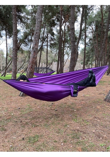 Camp And Map Premium Hamak 275x150 Cm 175kg Taşıma Mor