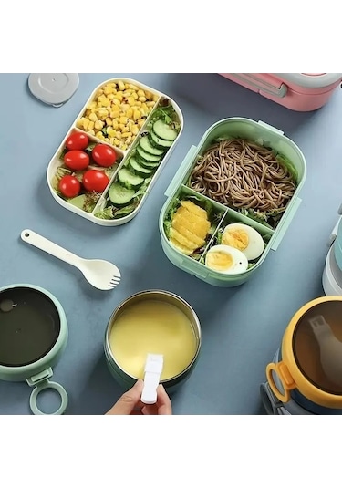 Yingfu 3'lü Set Taşınabilir El Taşıma Çantası Seti - Termal Çanta, Pp Termal El Taşıma Çantası Ve Yulaf Kupası Gri