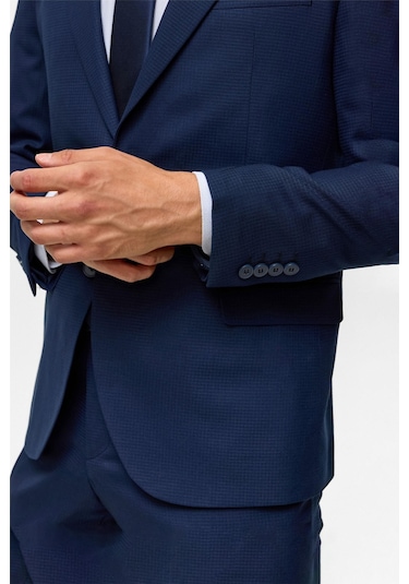 Lacivert Slim Desenli 6 Drop Takım Elbise-38836 Lacivert