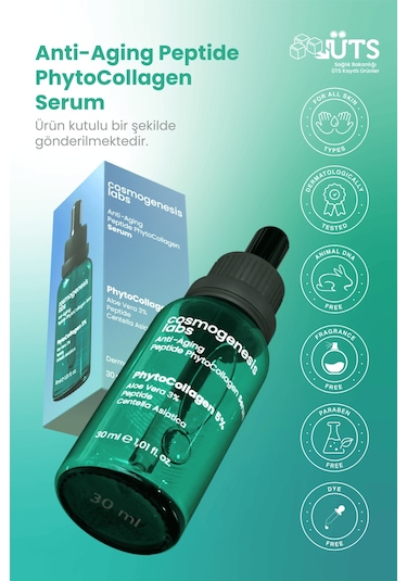Cosmogenesis Labs Kolajen Serum 30ml - Yaşlanma Karşıtı Sıkılaştırıcı ve Yatıştırıcı Etki Vegan (%5 Bitkisel Kolajen)