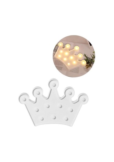 Seçkin Trend 3d Dekoratif Pilli Kraliçe Tacı Model Led Masa Ve Gece Lambası Çok Renkli