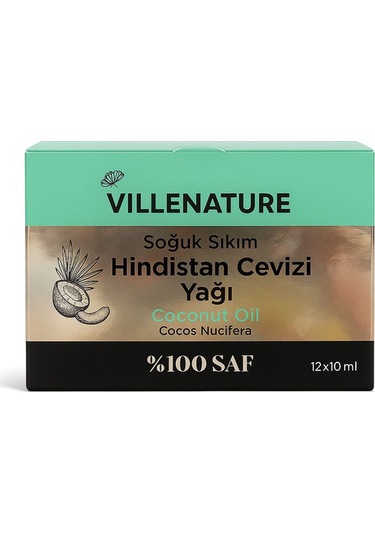 Villenature Tek Kullanımlık Soğuk Sıkım Hindistan Cevizi Yağı 12x10 Ml