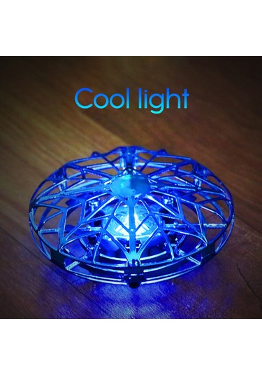 Mini Uçan Soğuk Işık İndüksiyon Askı Drone El İle Hareket Kontrolü Dört Kanatlı Uçan Oyuncak Hediye Mavi