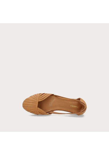 Caramello Sandalet Kadın 03m4 Frau Leather Caged Ballet Flats Wıth Thın Straps Turuncu