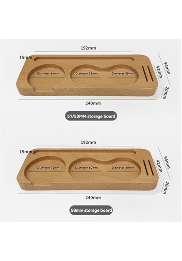 Geeroyoo 51mm Kahve Tamper Tutucu - Ahşap Sabit Platform, Toz Temizleme Kanalı Ve Metal Vuruş Kolu İle Entegre Depolama Fonksiyonu Ahşap