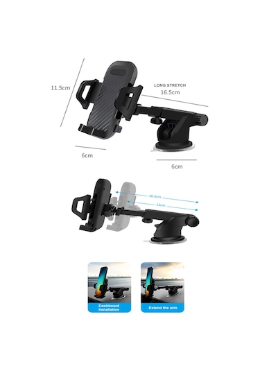 Batcell Universal Vantuzlu Araç İçi Araba Cep Telefonu Tutucu