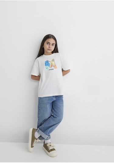 Mavi - M Mavi Logo Kedi Baskılı Ekru Tişört 7610339-70057 Ekru