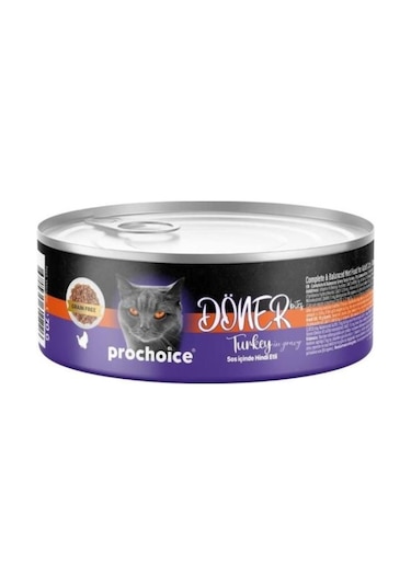 Prochoice Döner Bites Sos İçinde Hindi Etli Yetişkin Kedi Konservesi 70 Gr