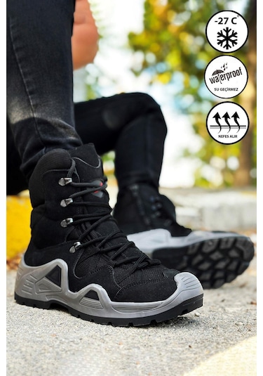 Big King Siyah Füme Combat Gtx Waterproof Fermuarlı Bot Siyah - Füme
