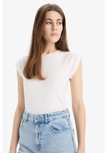 DeFacto Slim Fit Dar Kesim Bisiklet Yaka Basic Düz Ribana Kısa Kollu Tişört C7334AX25SPER105