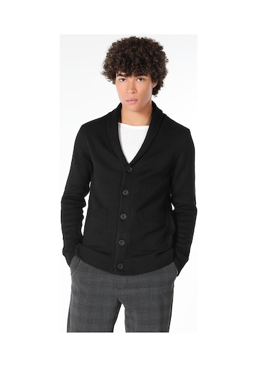 Colin's Slim Fit Düğmeli Siyah Erkek Hırka CL1059692_Q1.V2_BLK