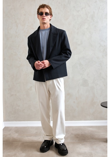 Hyman Erkek Oversize Blazer Ceket Lacivert