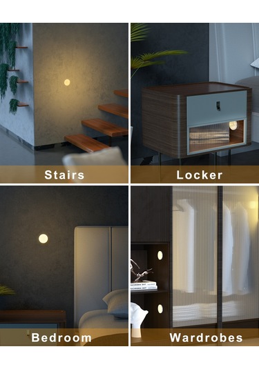 Youmex Ev Feneri Akıllı Hareket Sensörlü, Usb Şarjlı, Manyetik Montajlı, 3 Modlu Islak Işık, Dolap Ve Yatak Odası İçin, 2 Adet Paket Diğer