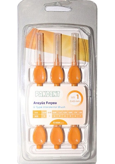 Pakdent Arayüz Fırçası Turuncu 0,45mm 6 Adet