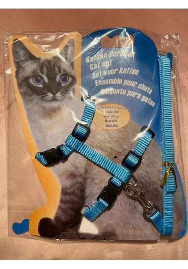 Ayarlanabilir Kedi Gezdirme Tasması 120 CM Mavi