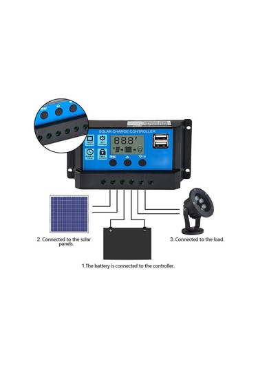 Moveevo 12v/24v Güneş Paneli Kontrolörü Mppt, Lcd Ekranlı, 100a, Usb Çıkışı, Aşırı Akım Korumalı Güneş Şarj Regülatörü