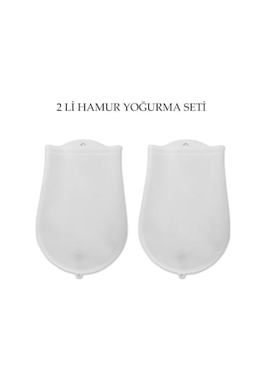 Buffer 2'li Set Orta ve Büyük Hamur Silikon Şeffaf Hamur Torbası