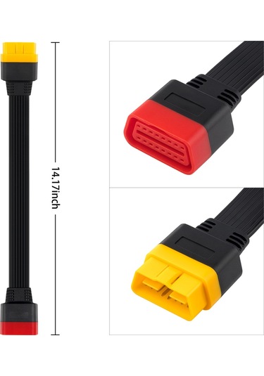 Springsun Obd Genişletme Kablosu 36cm - Bluetooth Bağlantı İçin Evrensel Uyumlu 16 Pin Ertelenmiş Adaptör Tpu Malzeme