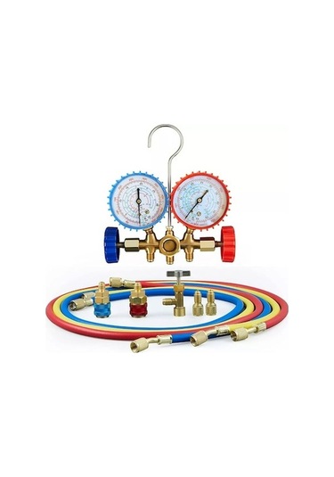 Ankatek Klima Florür Göstergesi Basınç Göstergesi Soğutucu Göstergesi 536g Çift Gösterge R134a R12 R22 R502 Re