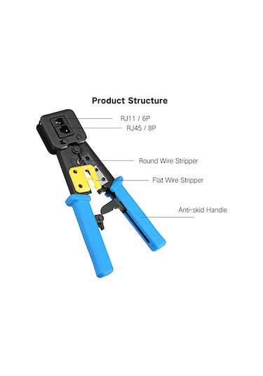 Yeni Nesil Rj45 Rj11 Rj12 Cat5 Cat6 Ez Konnektör Sıkma Pensesi