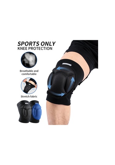 Conventions1 2pc Çarpışma Diz Pedleri Spor Basketbol Koşu Siyah