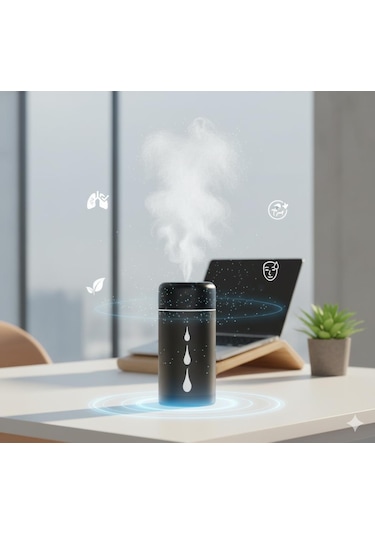 Space Buharlı Hava Temizleyici Siyah Araç İçi-ev-ofis