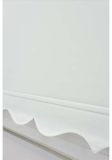 Kalın Keten Stor Zebra Güneşlik Perde Etekli Alüminyum Kasa & Boru, Ithal Kumaş Beyaz