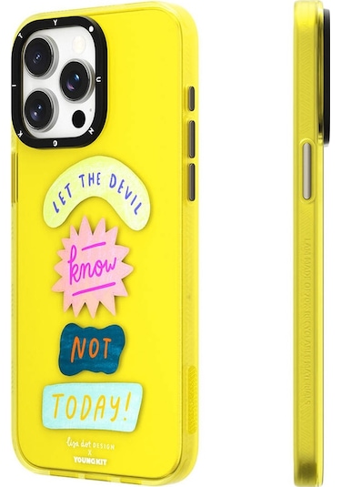 İphone 14 Pro Uyumlu Kılıf Yazı Desenli Youngkit Mindfulness Serisi Kapak Mor