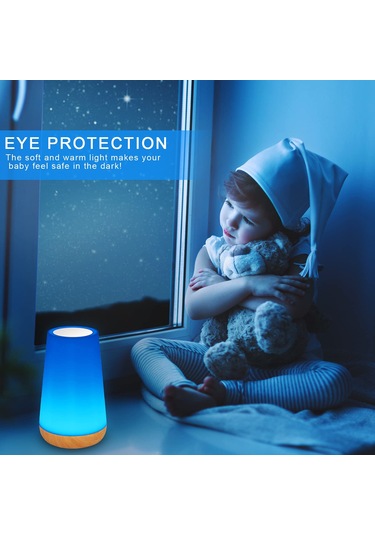 Led Gece Lambası, Dokunmatik Kısılabilir Atmosfer Masa Lambası, Doğal